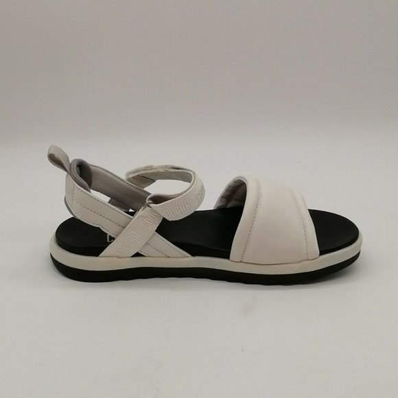 Cougar Womens Leona Sporty Sandal White Leather Hook Loop Ankle Strap 11M NEW - Picture 2 of 10